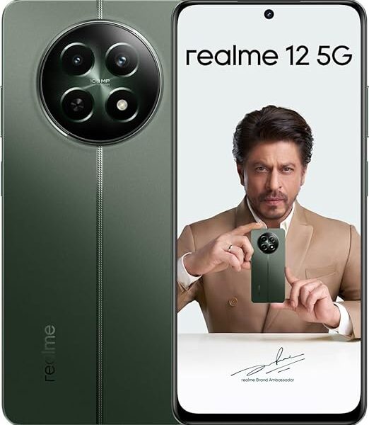 realme 12 5G (Woodland Green, 8GB RAM 128 GB Storage) | 108 MP 3X Zoom Portrait Camera | Trendy Watch Design | 45 W SUPERVOOC Charge | 5000 mAh Massive Battery | Dual Stereo Speakers | Dynamic Button