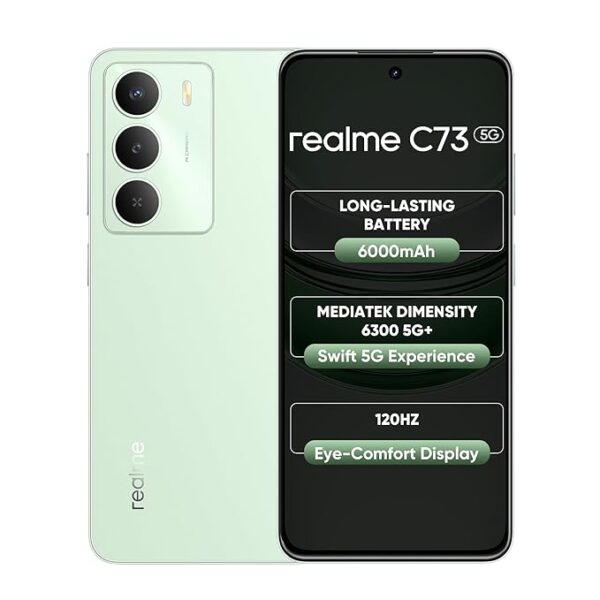 realme C73 5G Smartphone 4+64GB Jade Green, 6.67-inch Screen, 120Hz Display,6000mAh Battery, 40MP Camera, MediaTek Dimensity 6300 Processor, IP64